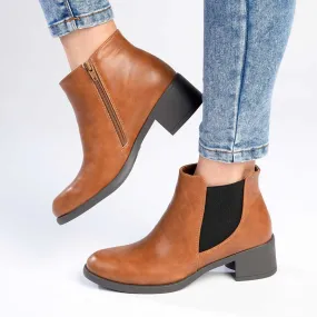 Madison Gusset Fanny Ankle Boot - Tan