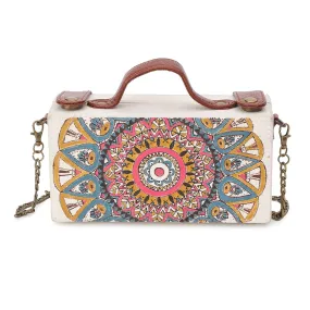 Mandala Hand-painted crossbody Clutch Bag for women