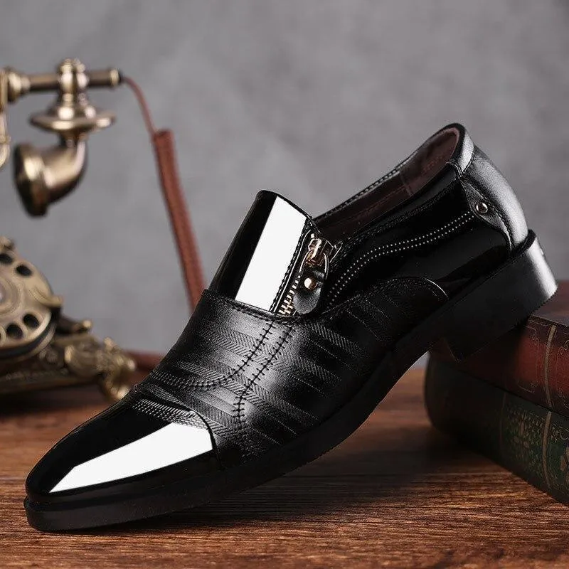 Men  Dress Shoes -  Zipper Oxford Shoes