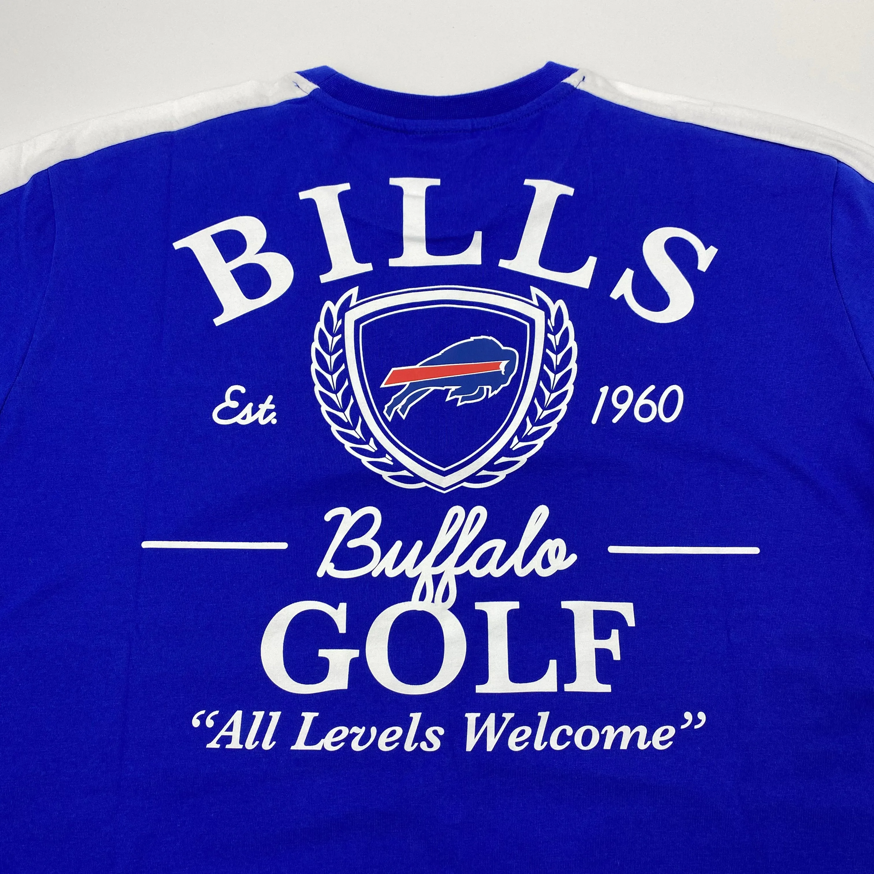 New Era Buffalo Bills Blue Golf Short Sleeve Shirt