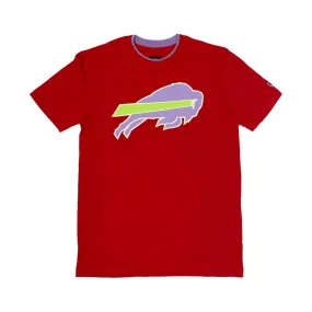 New Era Buffalo Bills Red and Lilac Double Logo Short Sleeve Tee