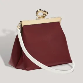 Nicole - Merlot Clutch - Corn Leather