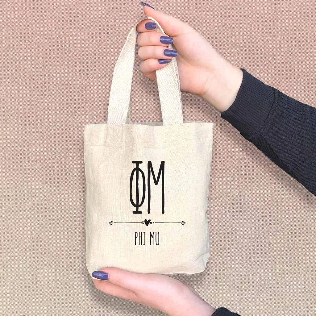 Phi Mu Boho Design on Mini Tote Gift Bag