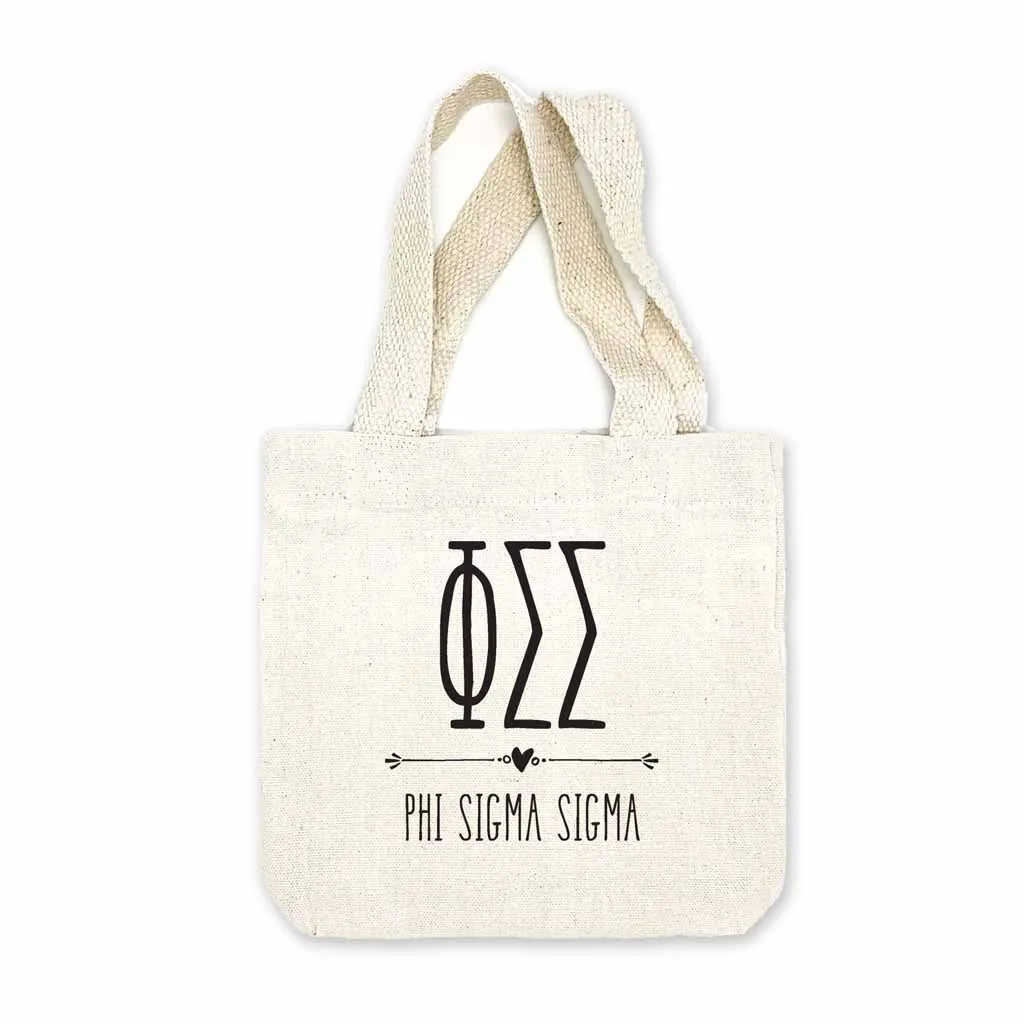 Phi Sigma Sigma Boho Design on Mini Tote Gift Bag