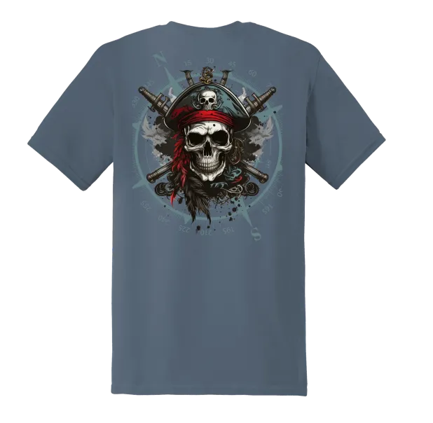 Pirate Skull Super Soft Ring Spun 100% Cotton Midweight Unisex T-Shirt TShirt