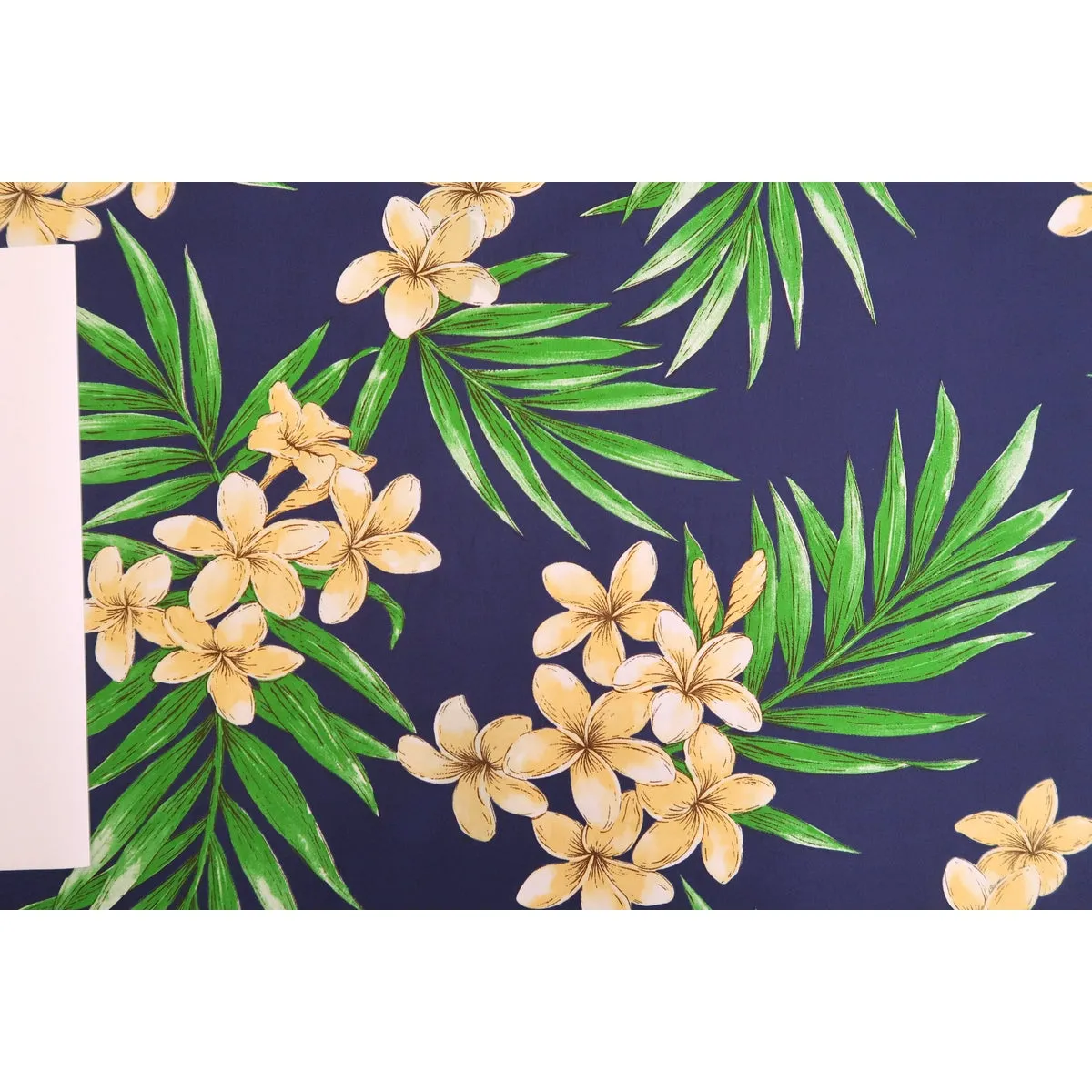 Plumeria All-over Non-Iron Fabric / Navy BLU-0027C