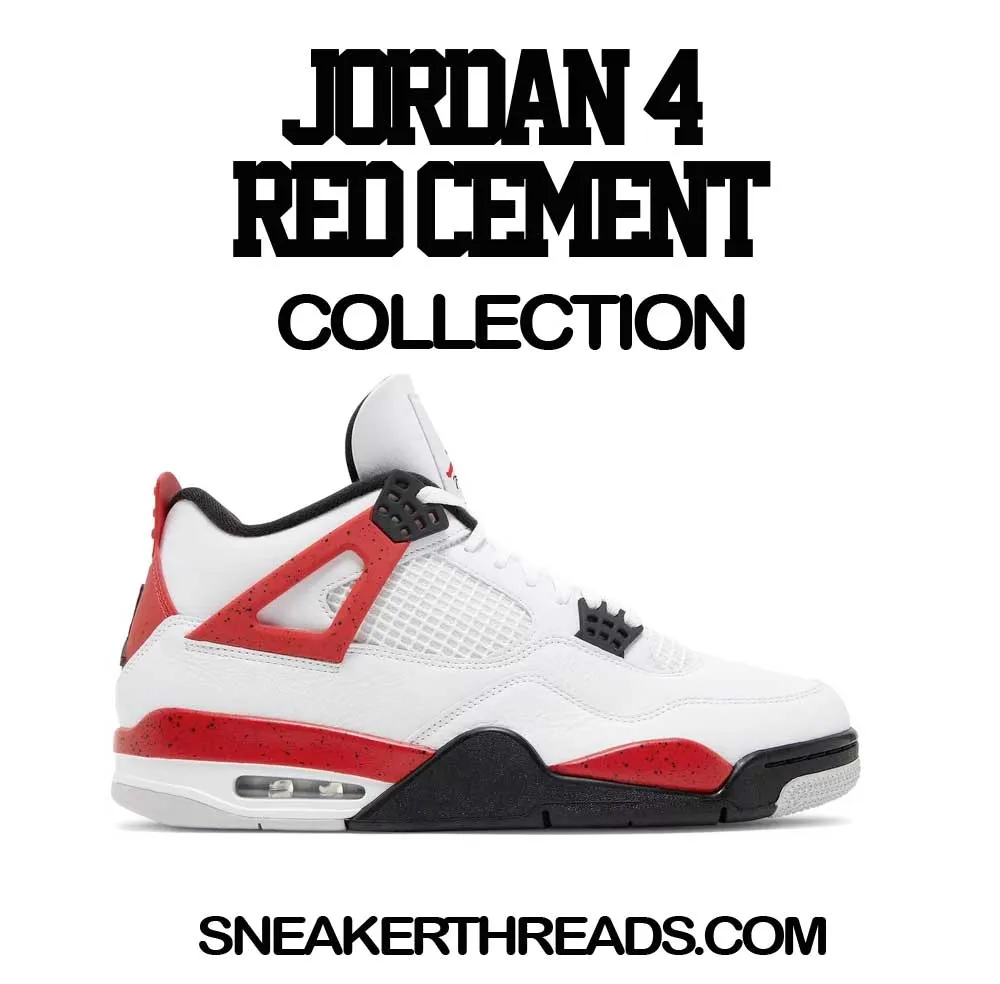 Retro 4 Red Cement Shirt - Gotta Be The Shoes - White