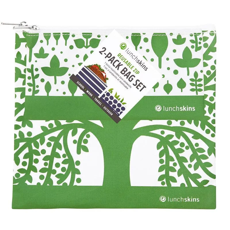 Reusable Zippered Sandwich Bag   Snack Bag 2-Pack Bundle Tree