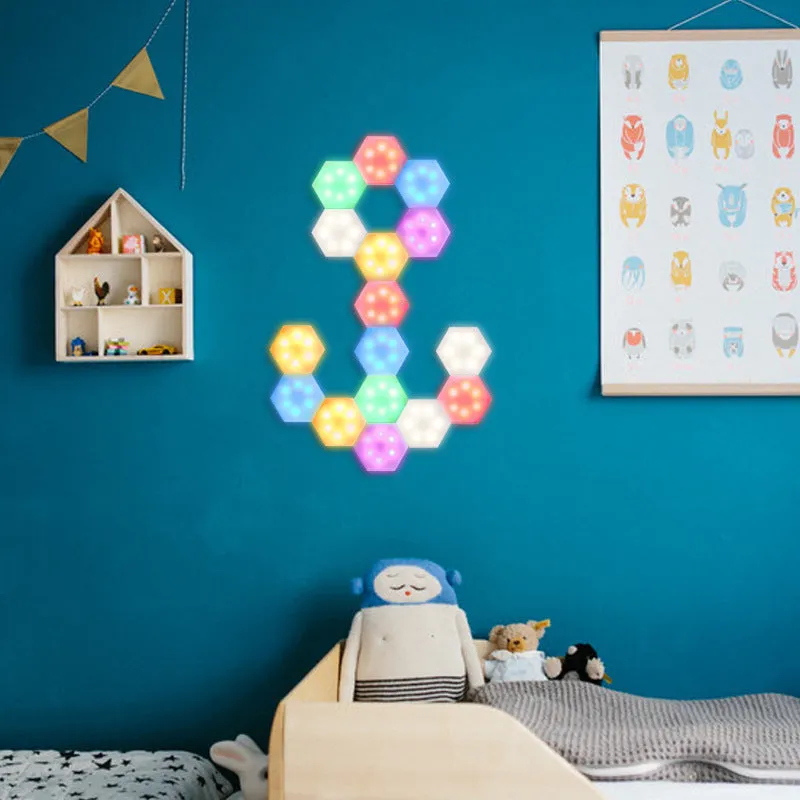 RGB Hexagon Wall Lights with Remote 6 Packs