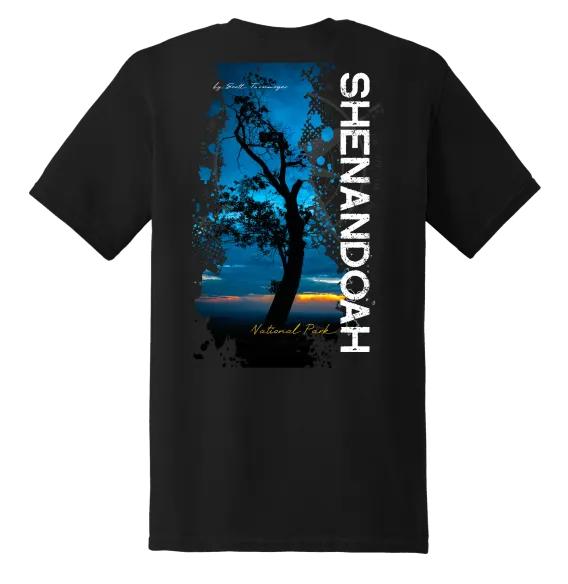 Shenandoah National Park Blue Tree Super Soft Ring Spun 100% Cotton Midweight Unisex T-Shirt TShirt