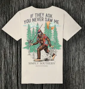 Simply Southern Bigfoot Gone Fishing Tee