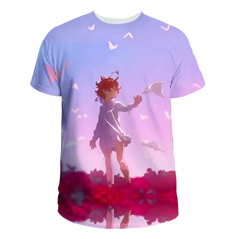 The Promised Neverland Oversized Kawaii 3D Printed Unisex Summer T-Shirt