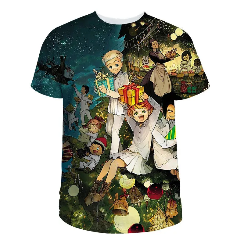 The Promised Neverland Oversized Kawaii 3D Printed Unisex Summer T-Shirt