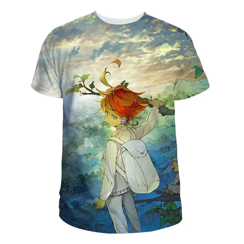 The Promised Neverland Oversized Kawaii 3D Printed Unisex Summer T-Shirt