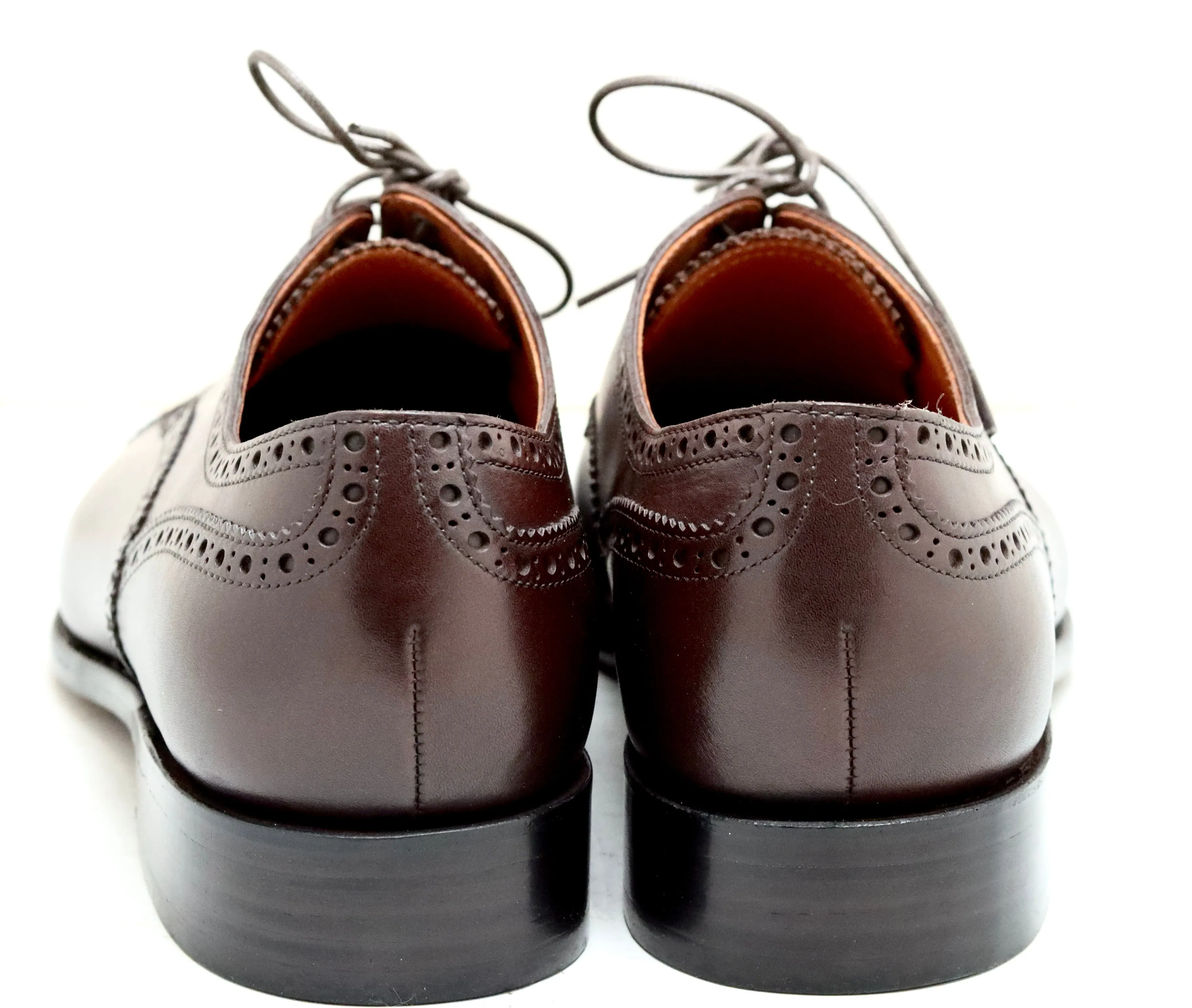 Toe cap derby brogue | dark brown  | box calf | wide fit