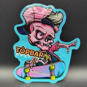 Top Bar 3.5g Skateboard Skeleton Mylar Bags Die Cut