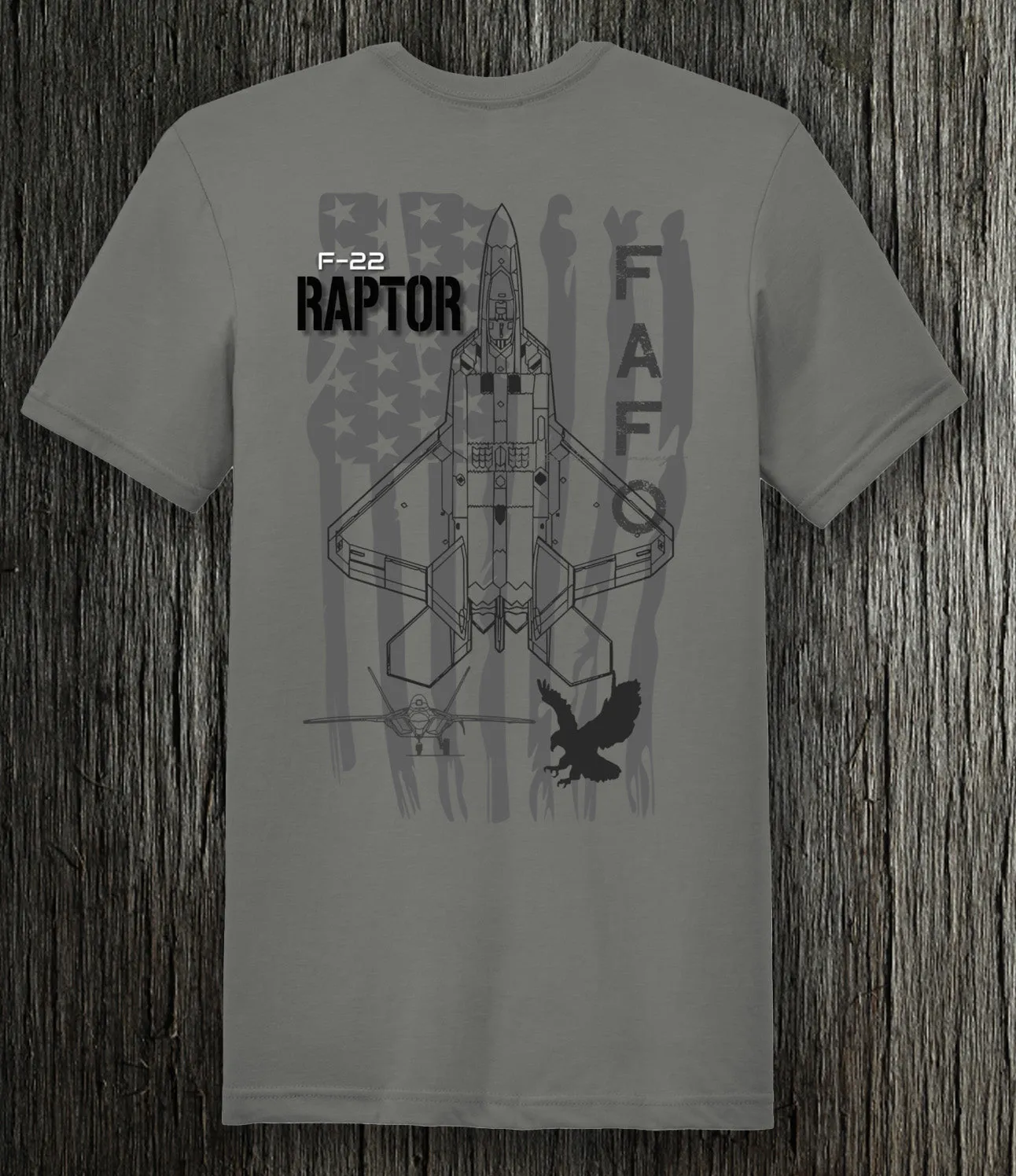 USAF F-22 Raptor Stealth Elegance: Gunmetal Cotton Tee - Unisex Fit