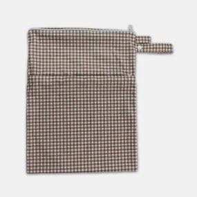 Waterproof Stay-dry Zip Wet Bag– Fawn White Gingham Check