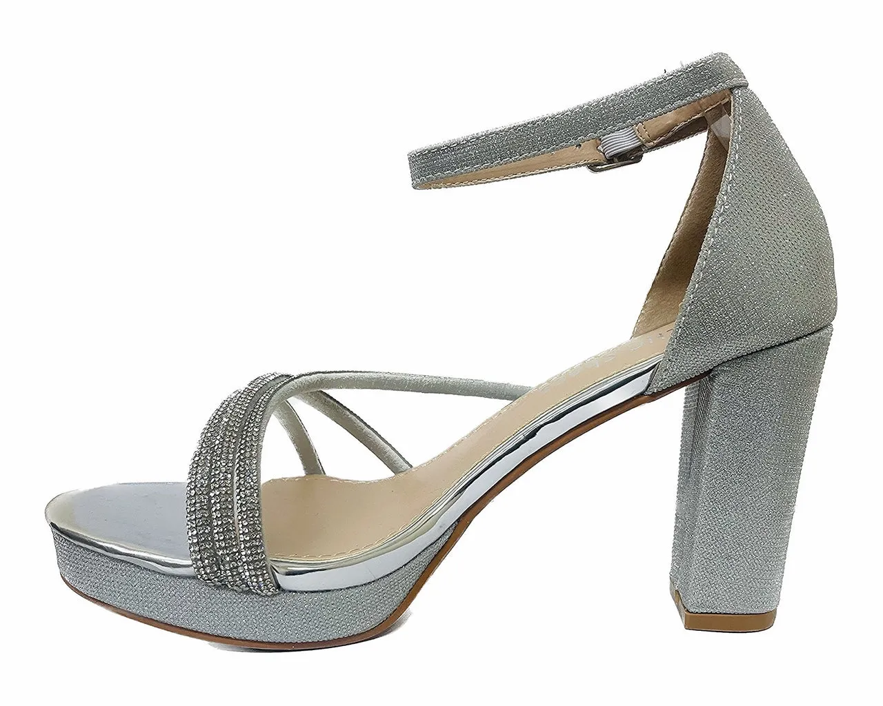 Women's Designer Diamante Strap Heel Sandals